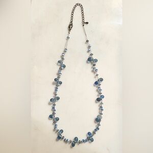 Glass Beads, Clear Blue, Women Necklace